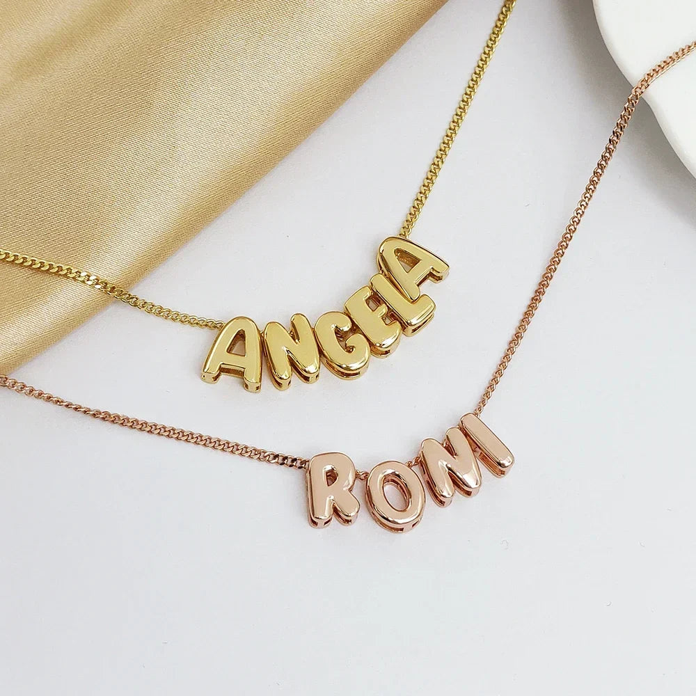 Alphabet Necklace with Balloon Bubble Design