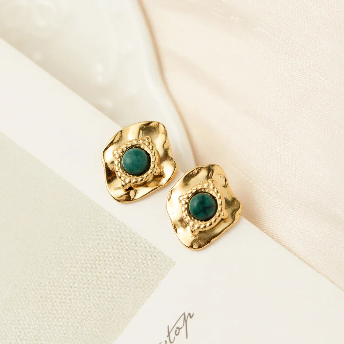 Irregular Spiked Gold Plated Stud Earrings