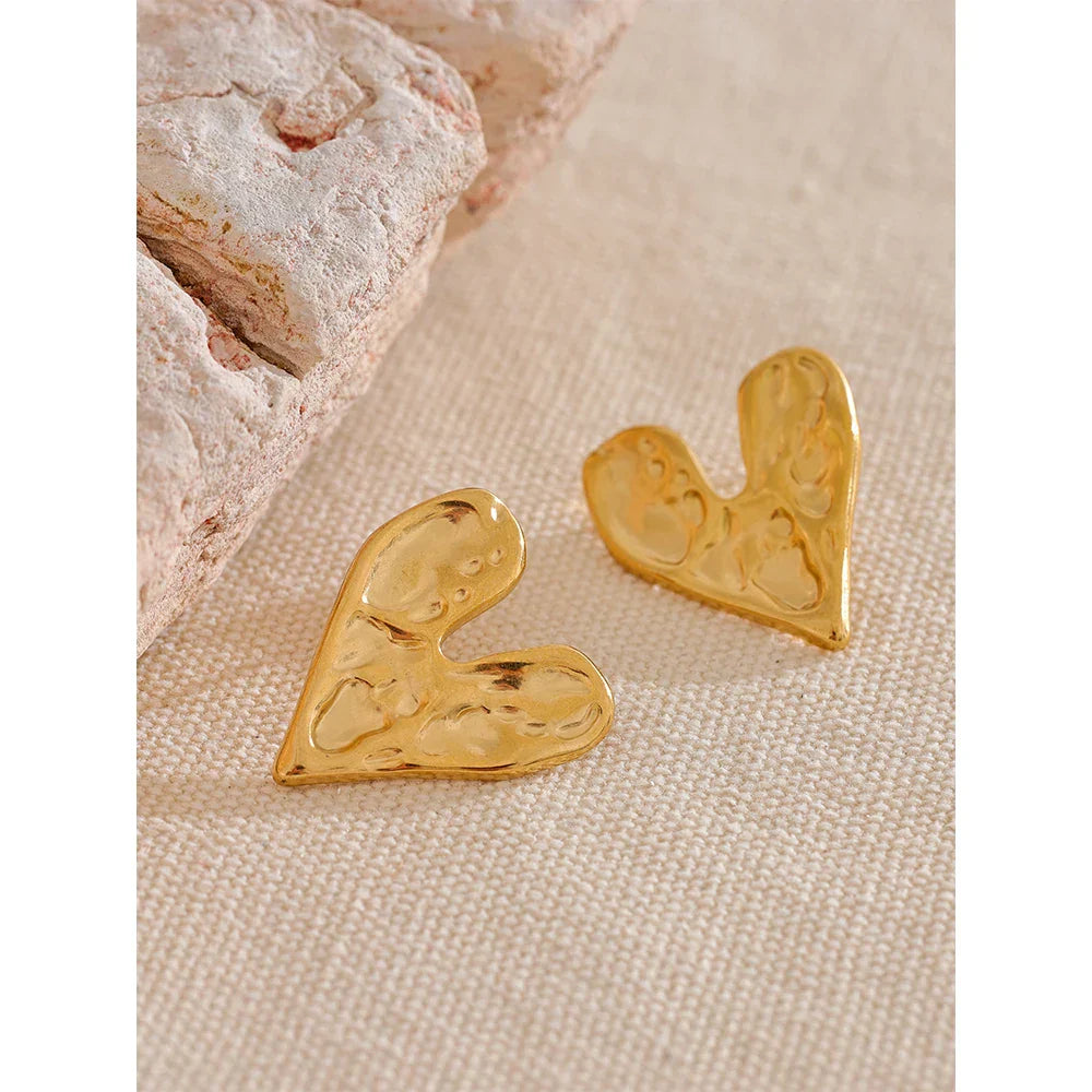 Stylish Stainless Steel Heart Shaped Earrings