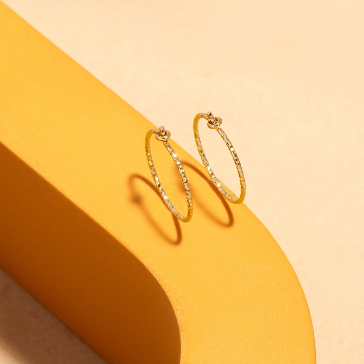 Dainty Silver Sparkle Hoop Earrings