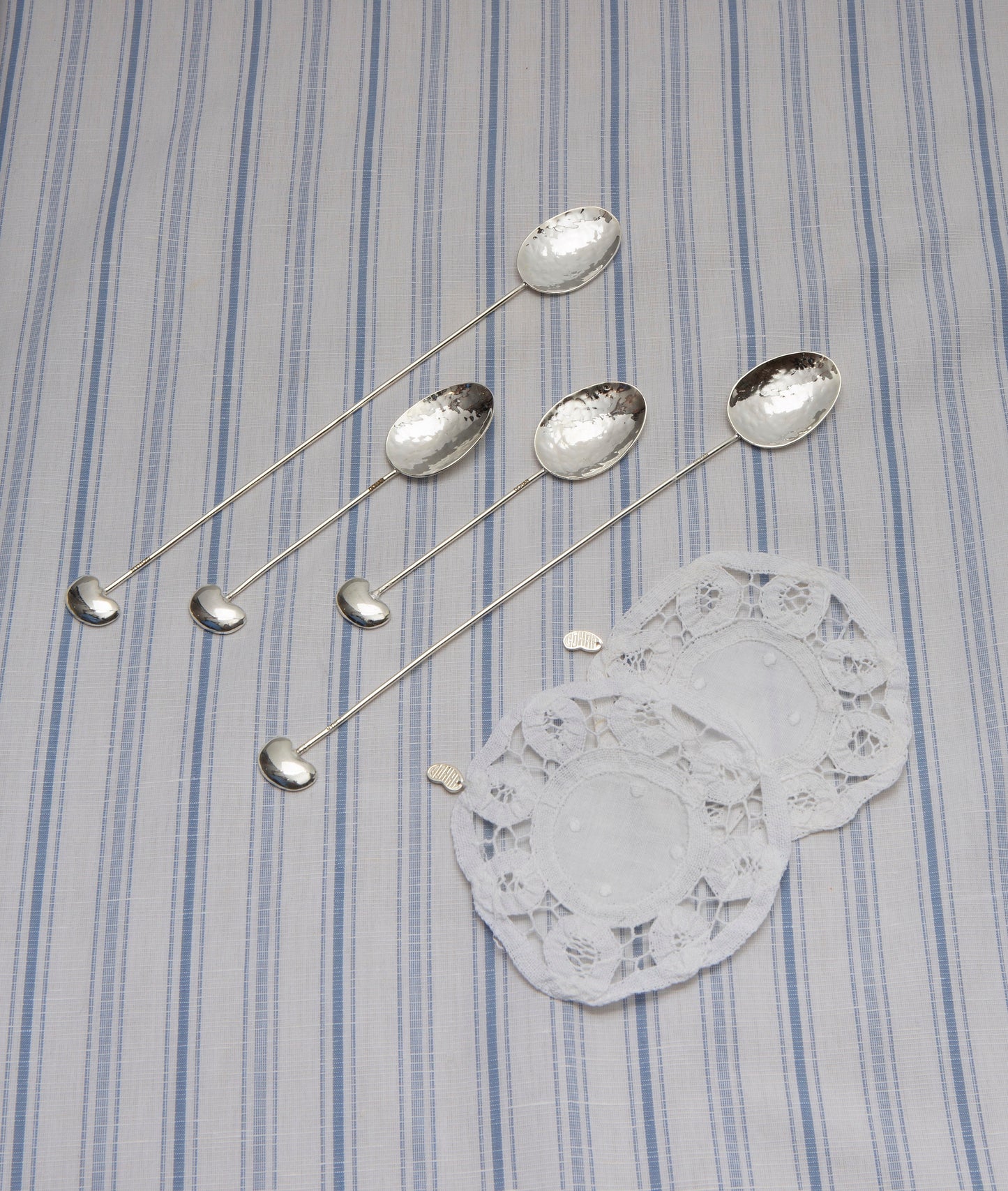 Bean Shaped Silver Teaspoon for Serving