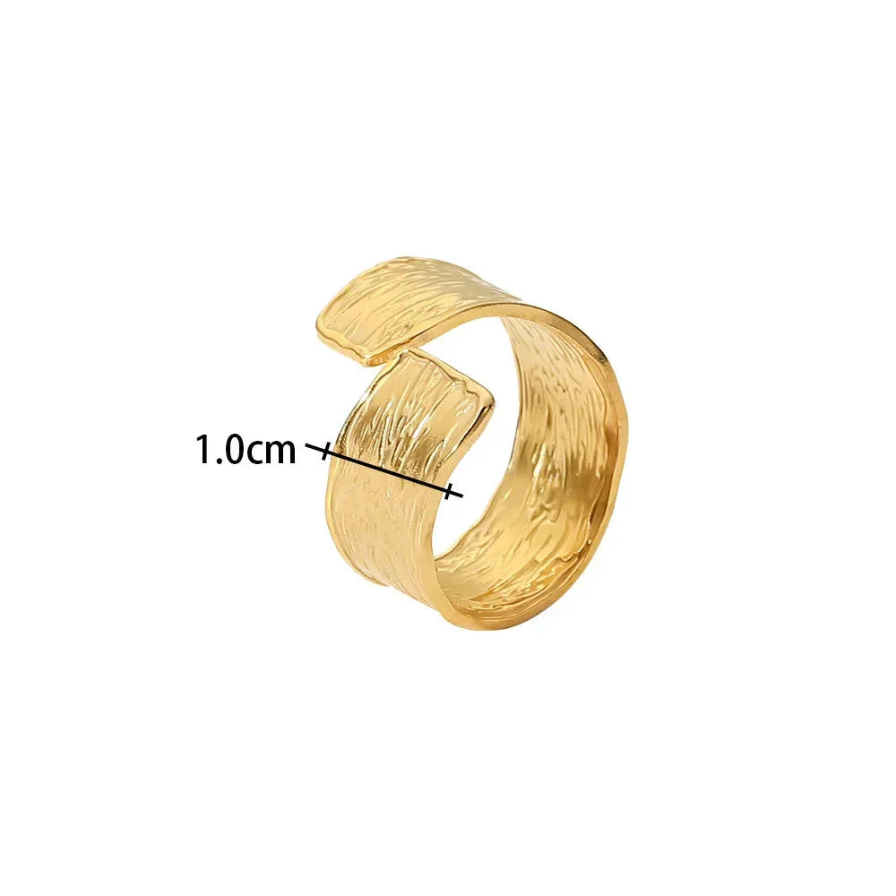 Adjustable Stainless Steel Ring in Gold Finish