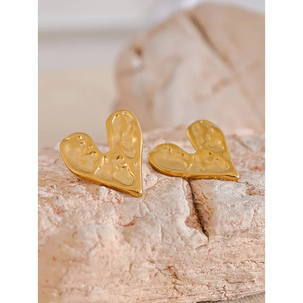 Stylish Stainless Steel Heart Shaped Earrings