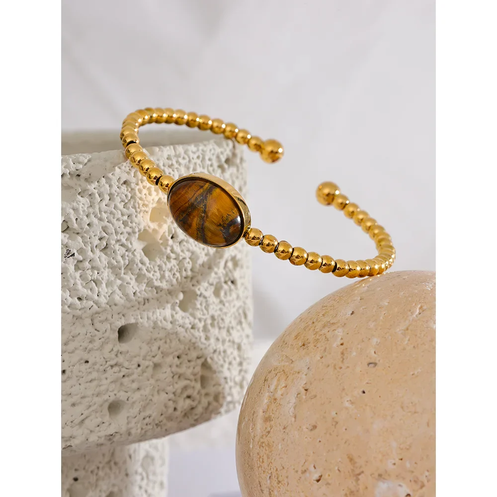 Tiger Stone Cuff Bracelet for Stylish Looks