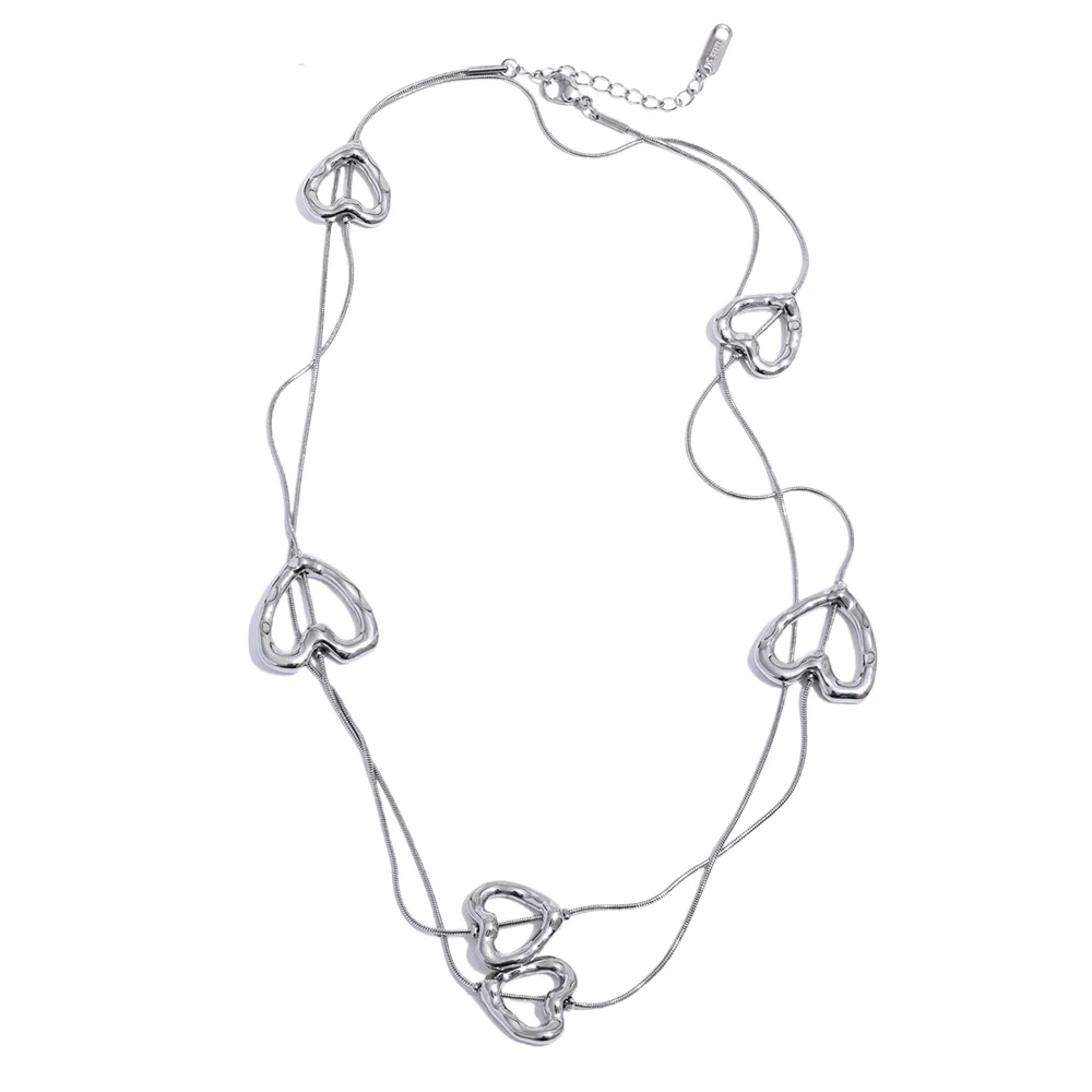 Heart Design Stainless Steel Chain Necklace