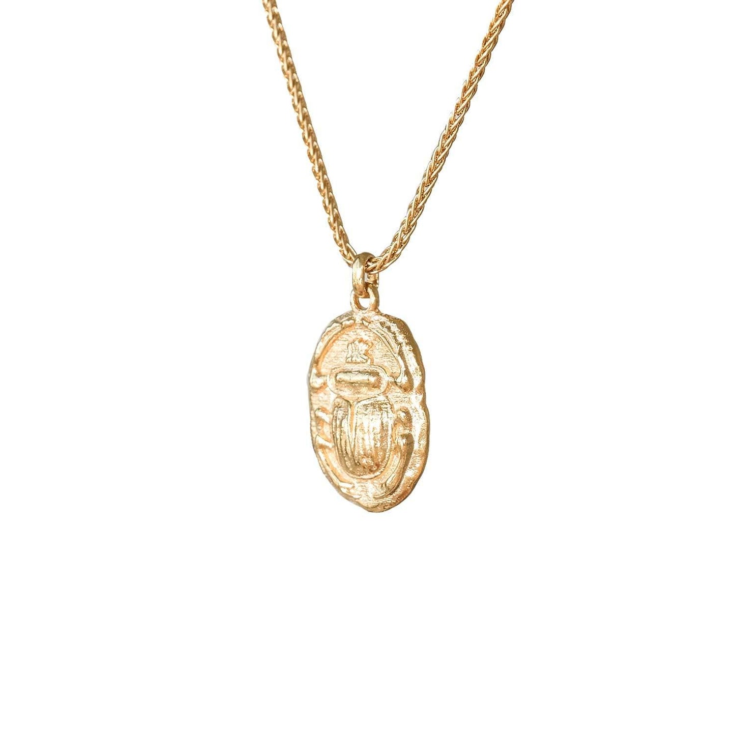 Ancient Scarab Pendant Necklace in Silver