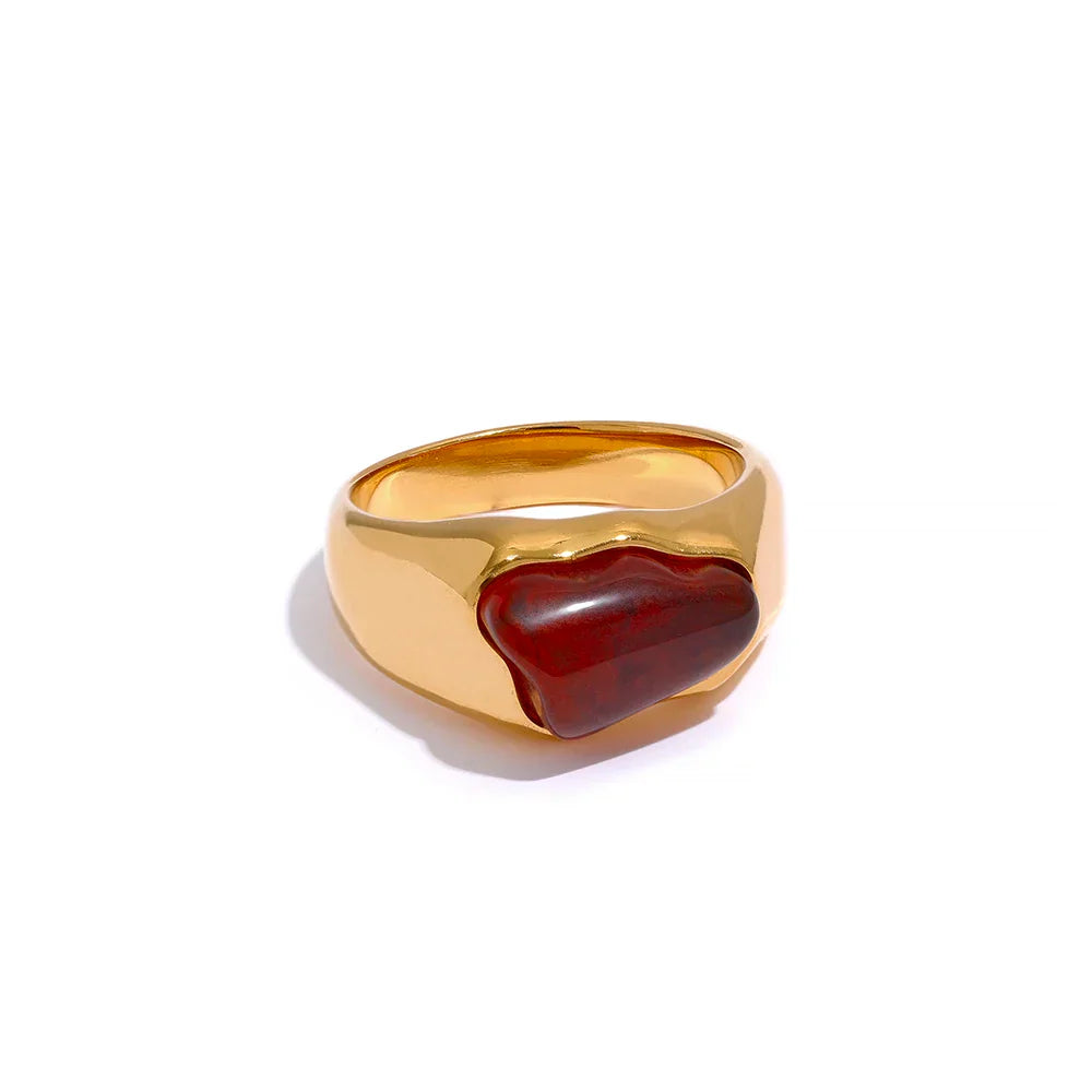 Geometric Vintage Resin Statement Ring