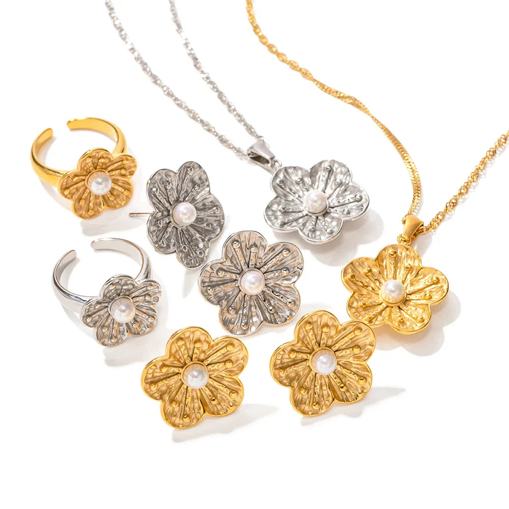 Vintage Floral Jewelry Set for Elegant Style