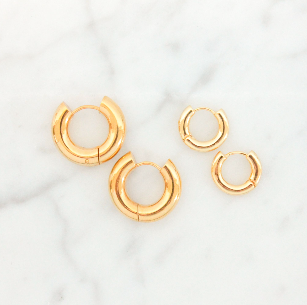 Gold Round Huggie Earrings Design