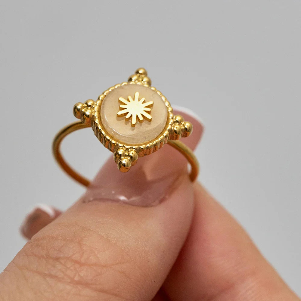 Gold Astrolabe Design Ring