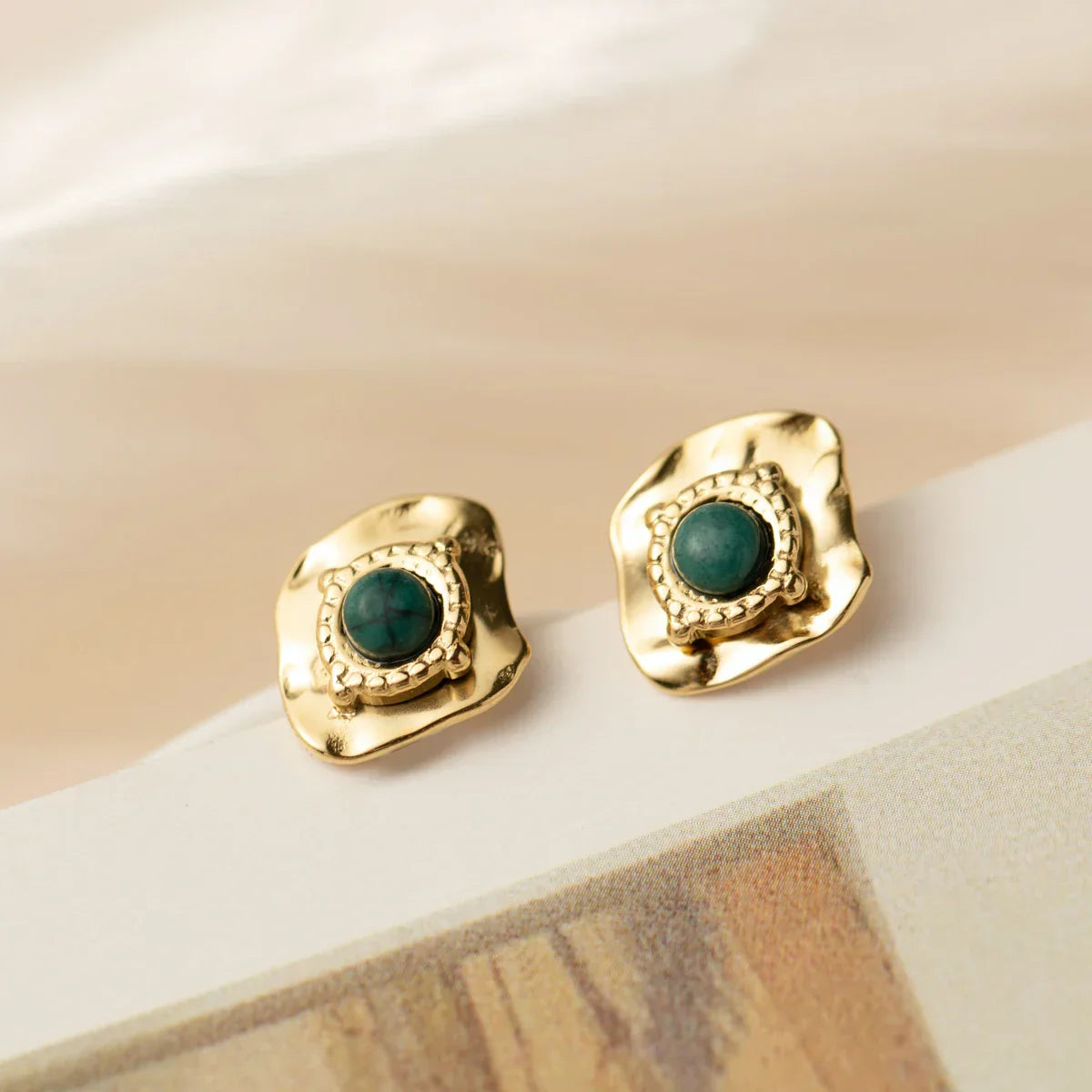 Irregular Spiked Gold Plated Stud Earrings