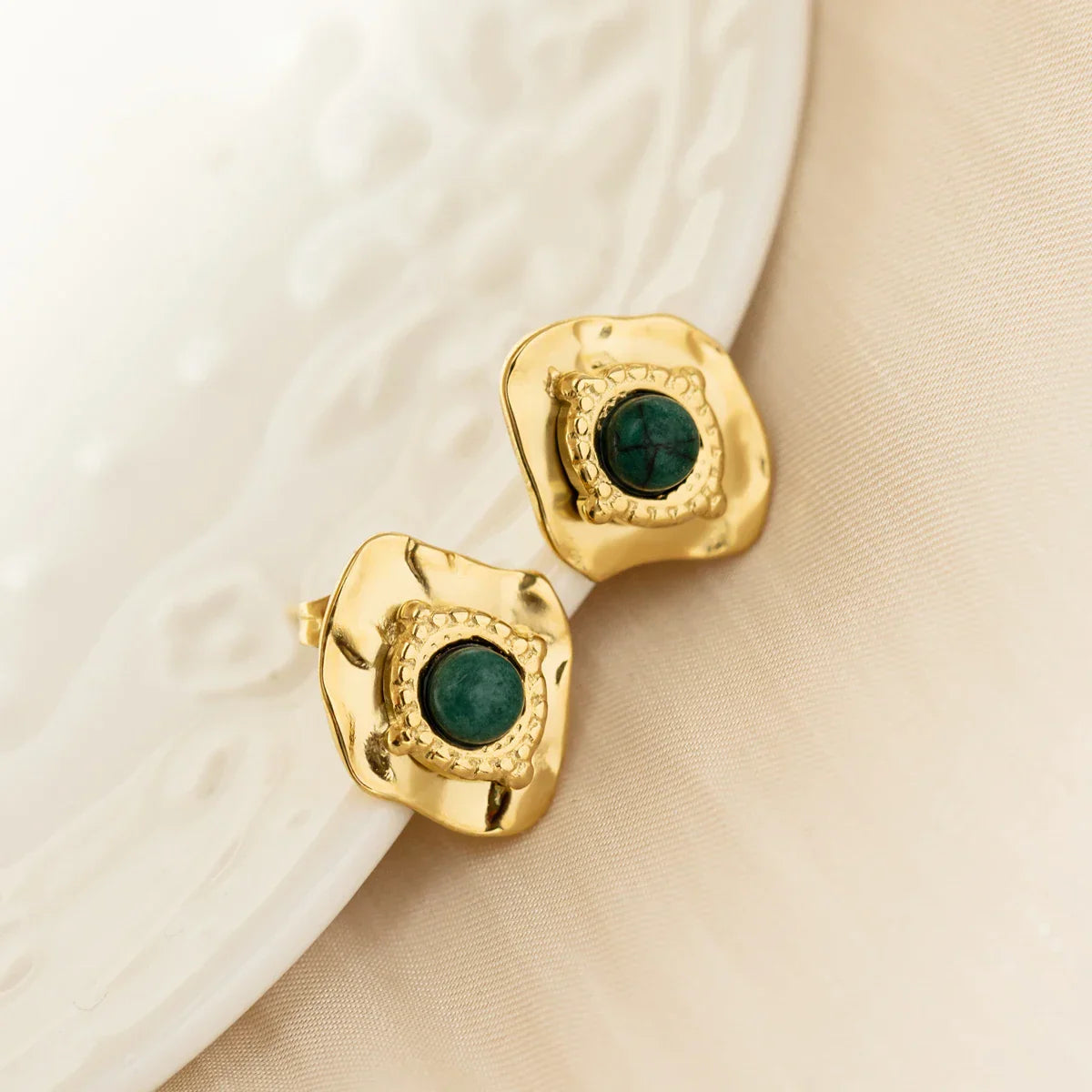 Irregular Spiked Gold Plated Stud Earrings