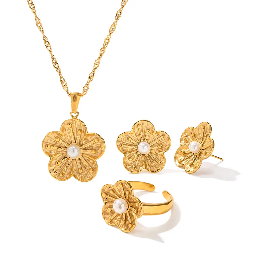 Vintage Floral Jewelry Set for Elegant Style