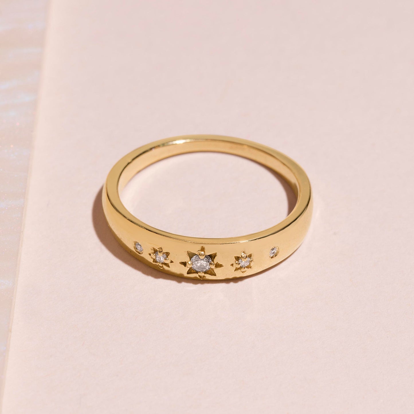 Bold Tri-Starburst Diamond Fashion Ring