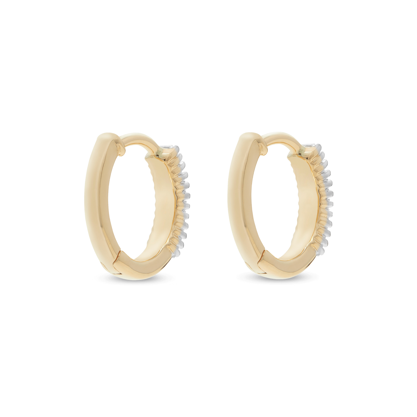 Dainty Baguette Diamond Huggie Earrings