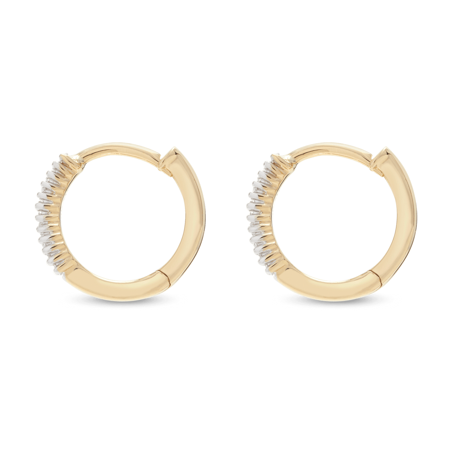 Dainty Baguette Diamond Huggie Earrings