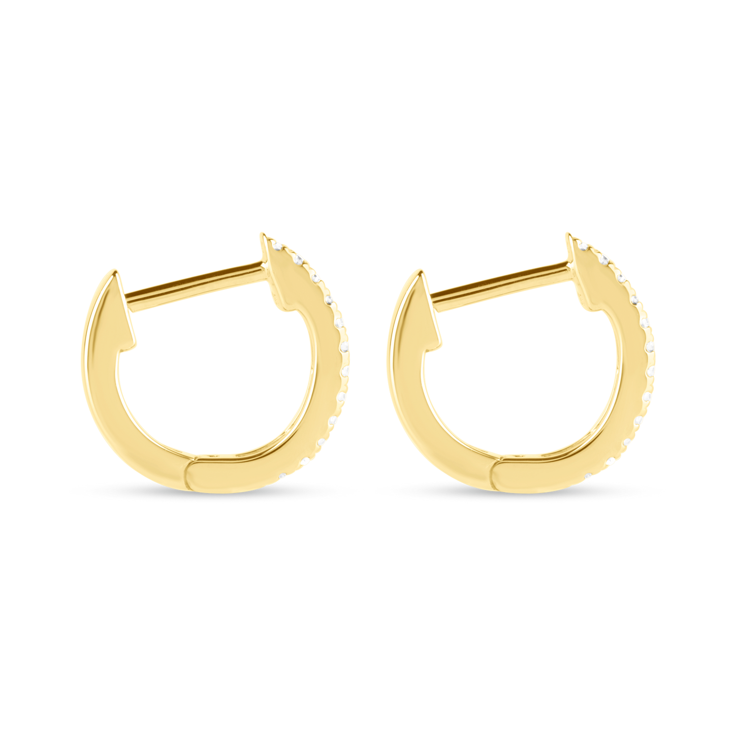 Dainty White Diamond Pave Hoop Earrings