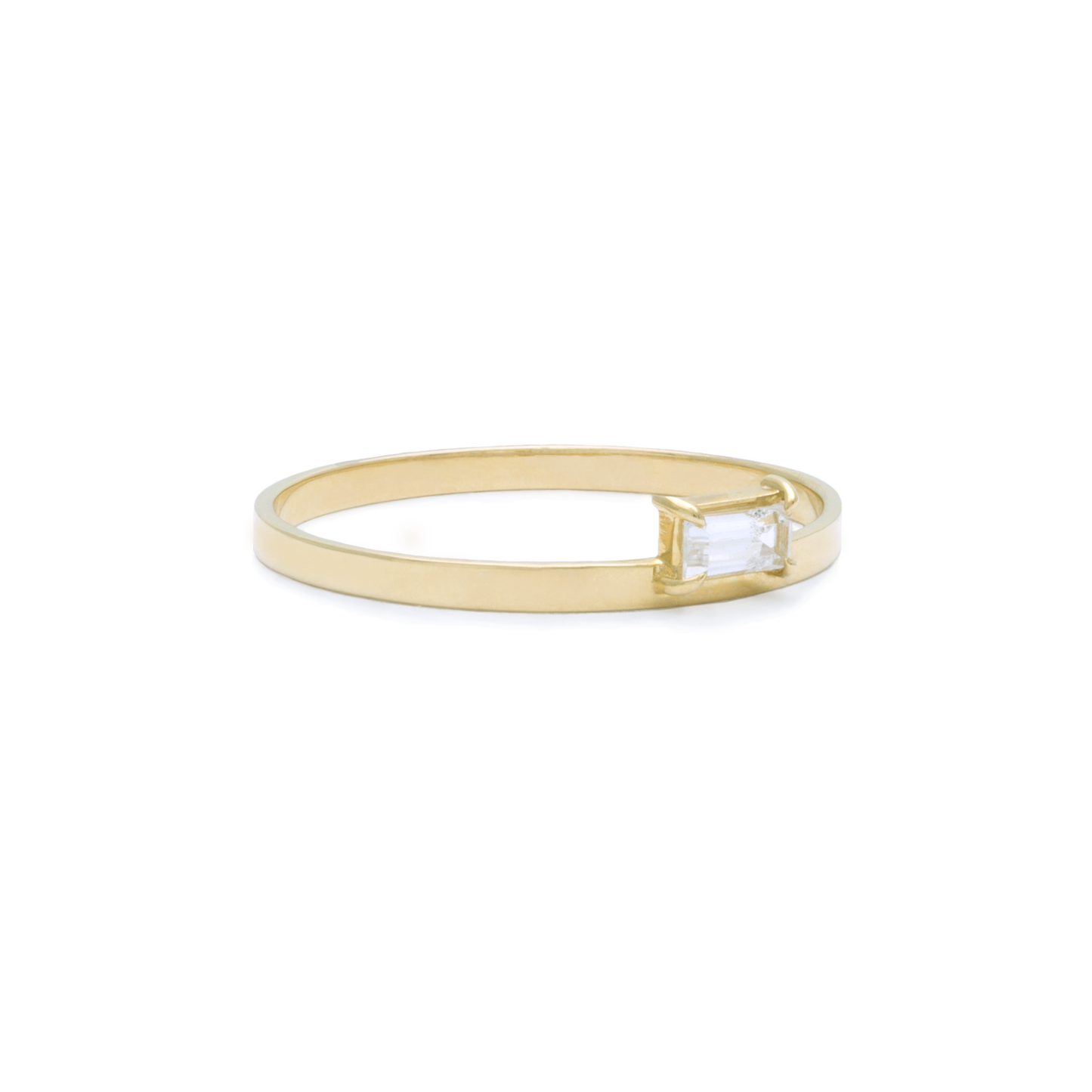 White Topaz Baguette Candy Bar Ring