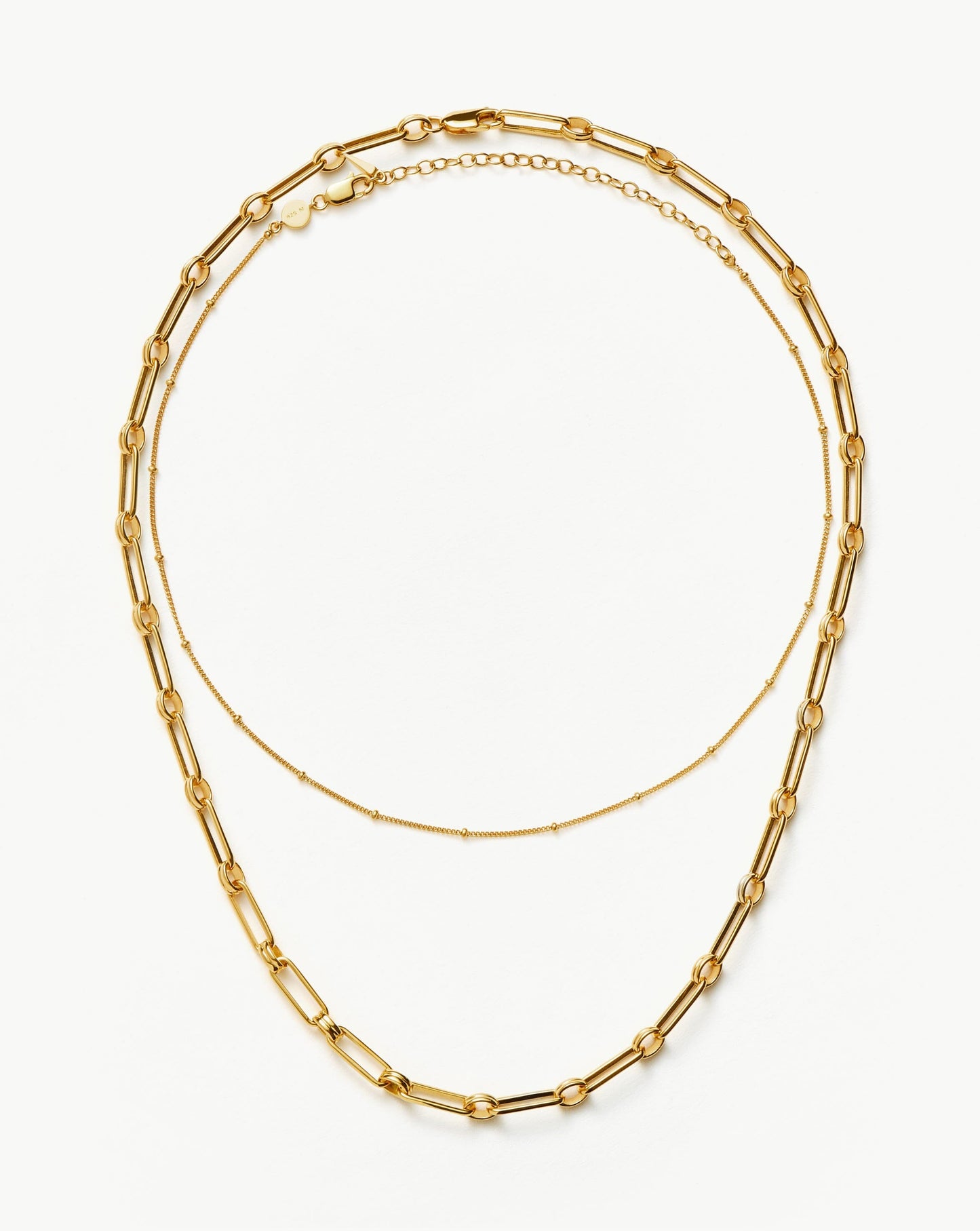 18k Gold Vermeil Chain Choker Necklace Set