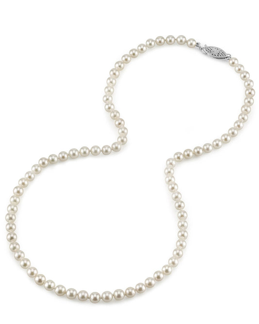 5.0-5.5mm Japanese Akoya White Pearl Necklace - AAA Quality