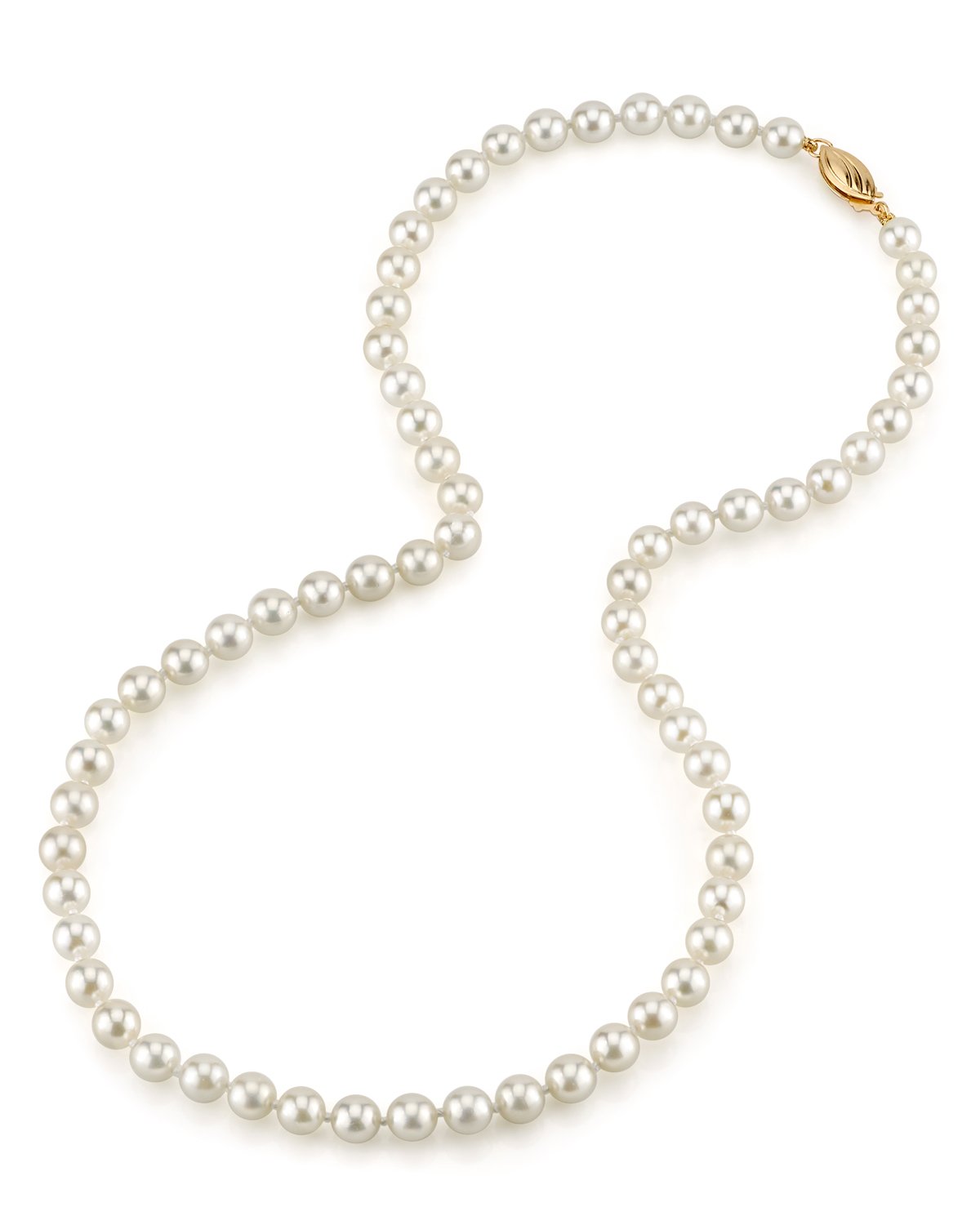 White Japanese Akoya Pearl Necklace, 5.5-6.0mm - AA+ Quality