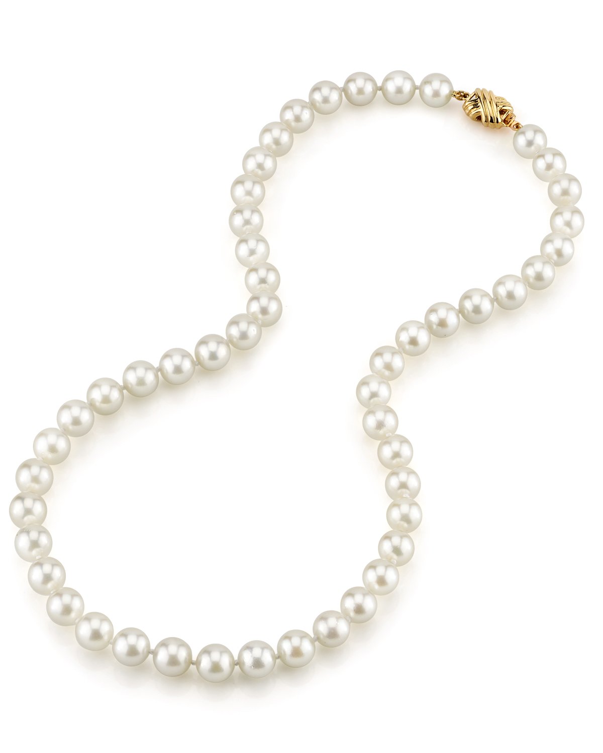 White Japanese Akoya Pearl Necklace, 8.0-8.5mm - AAA Quality