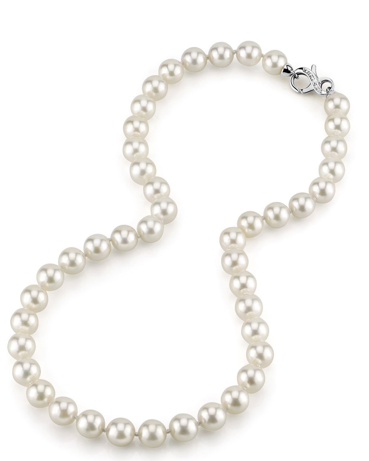 White Japanese Akoya Pearl Necklace, 9.0-9.5mm - AA+ Quality