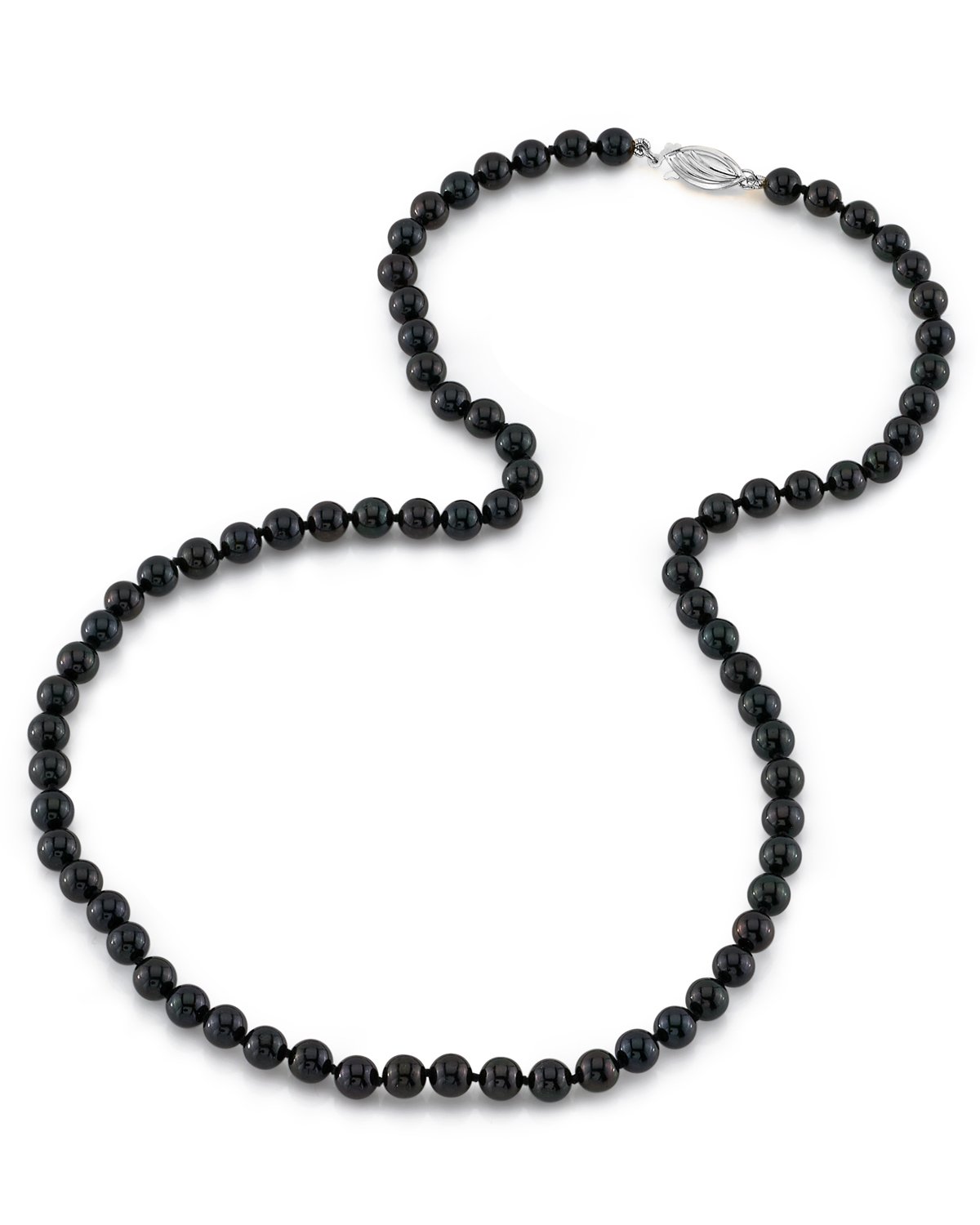 Black Akoya Pearl Necklace AAA Quality 5.0-5.5mm