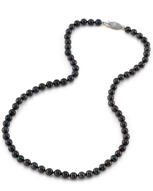 Black Akoya Pearl Necklace in AAA Quality 4