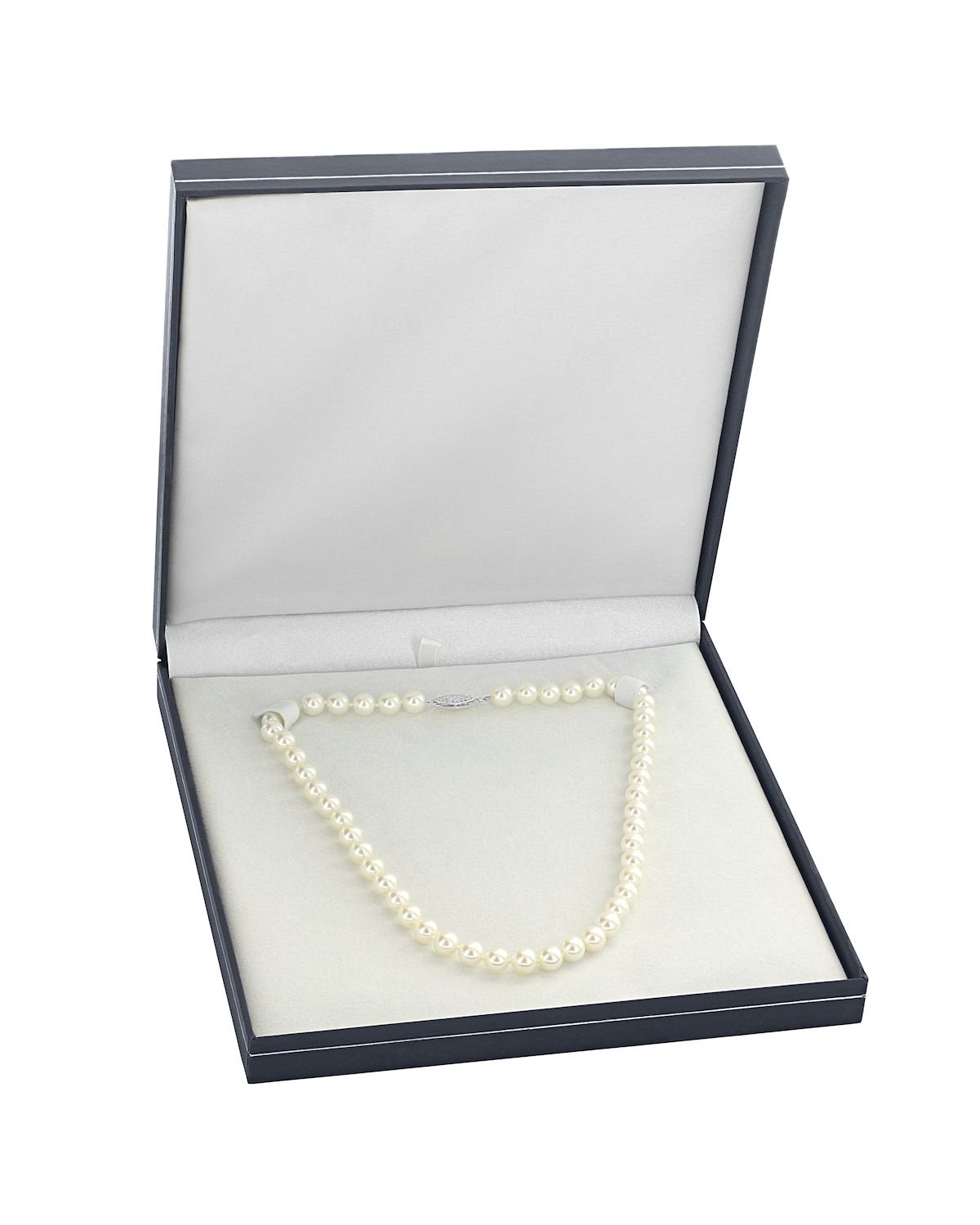 White Japanese Akoya Pearl Necklace, 6.5-7.0mm - AA+ Quality