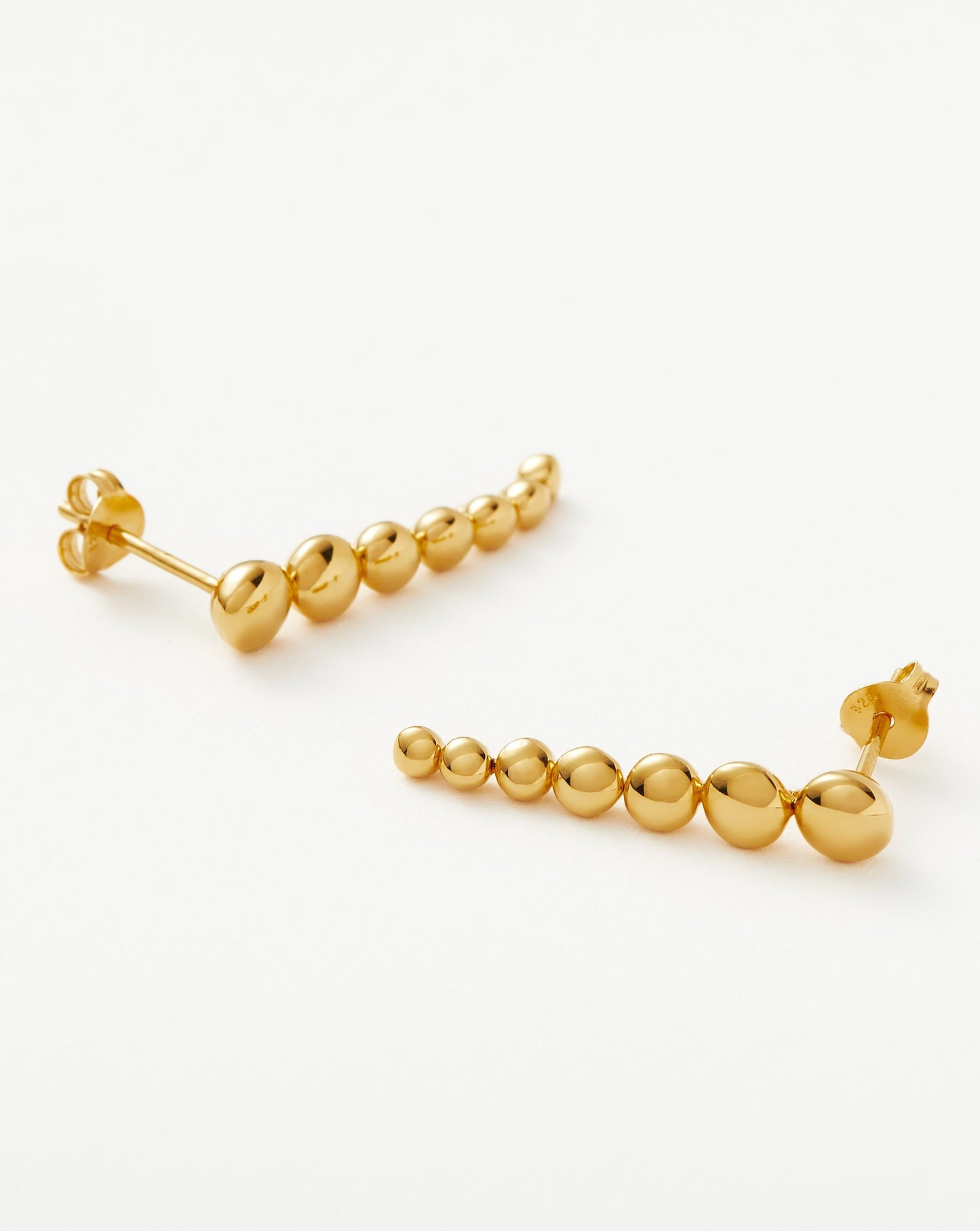 Beaded Drop Stud Earrings in 18k Gold Vermeil