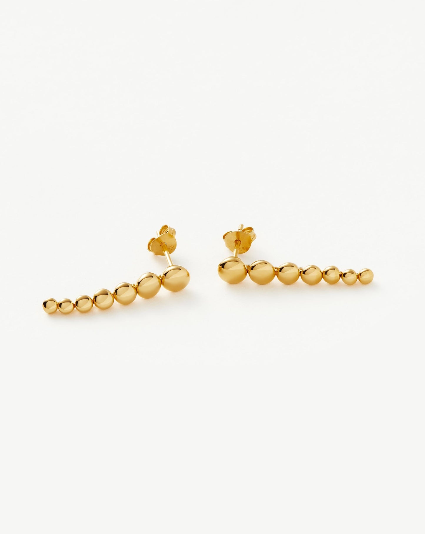 Beaded Drop Stud Earrings in 18k Gold Vermeil