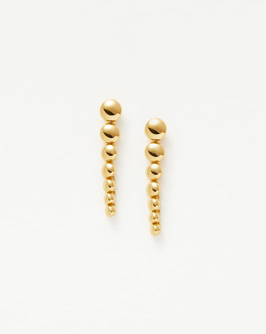 Beaded Drop Stud Earrings in 18k Gold Vermeil