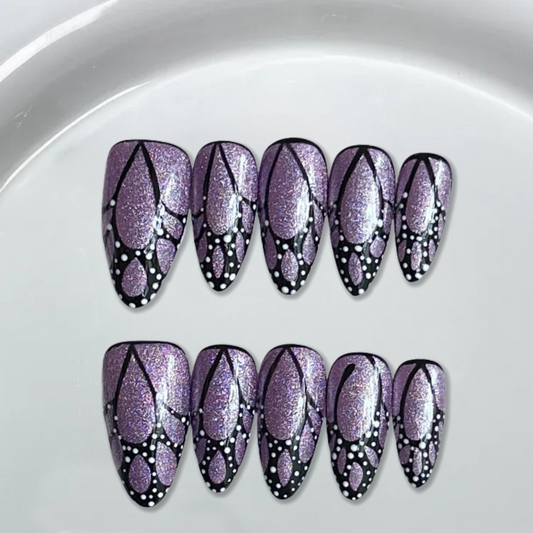 Beautiful&Intricate butterfly nail art-Y023