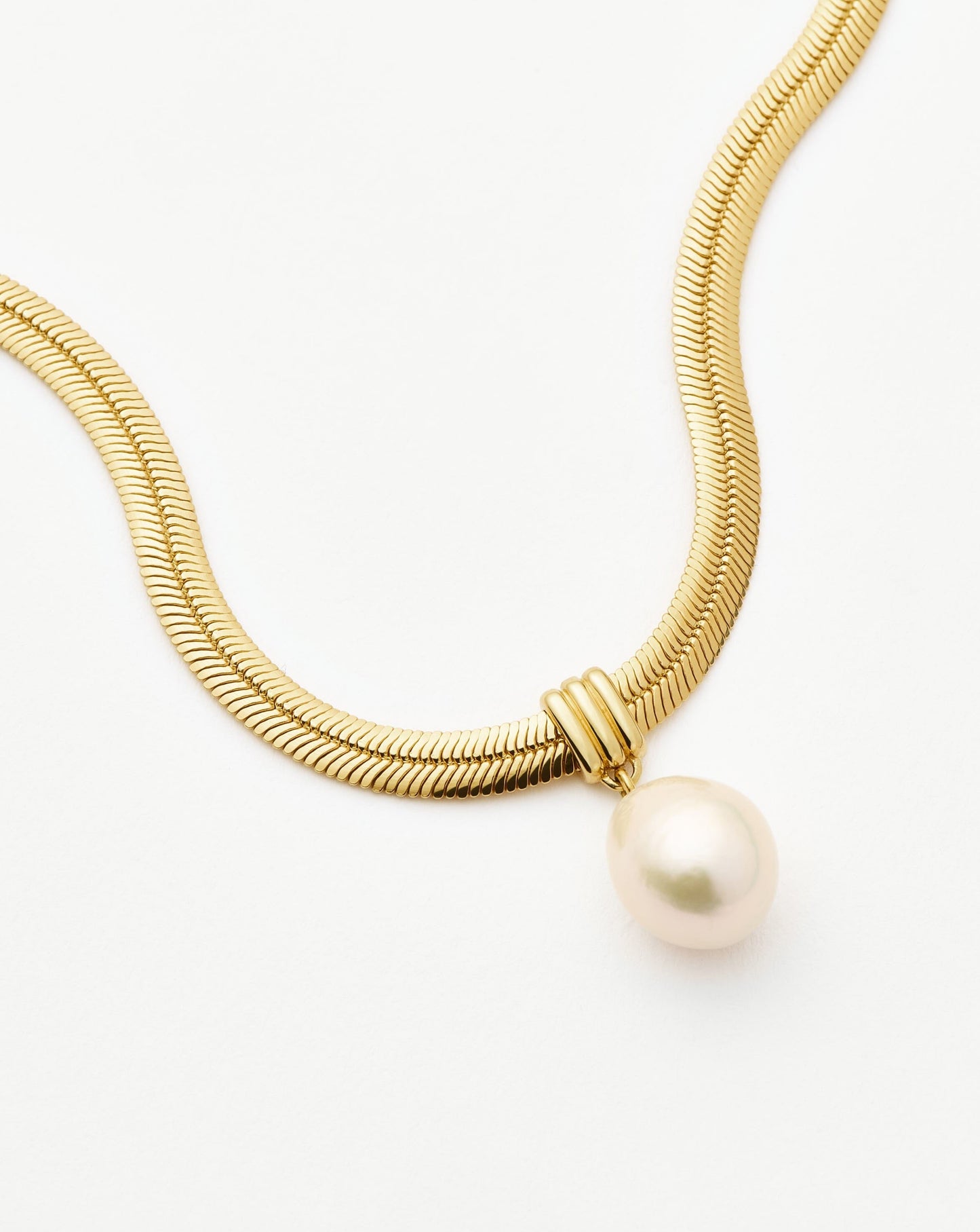 Baroque Pearl Pendant Necklace with Snake Chain