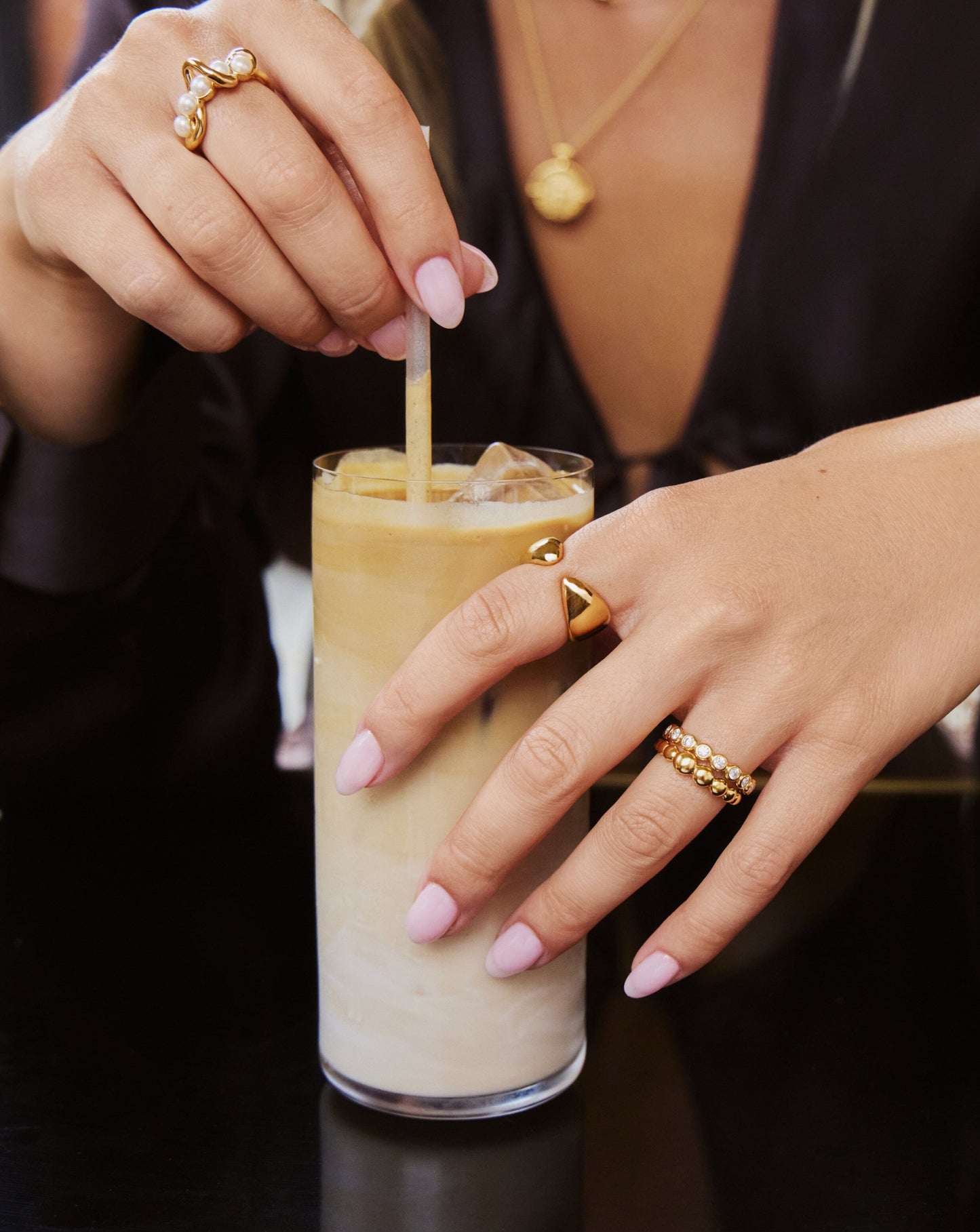 18k Gold Vermeil Beaded Stacking Ring