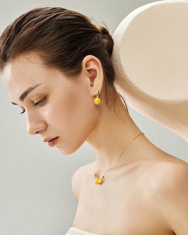 Amber Beeswax Statement Earrings for Unique Style