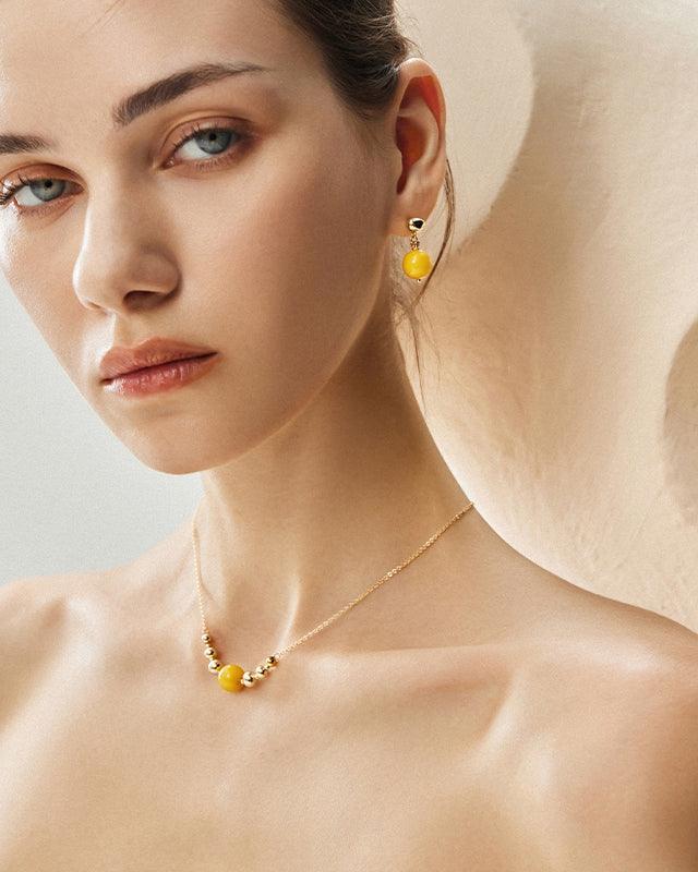 Amber Beeswax Statement Earrings for Unique Style