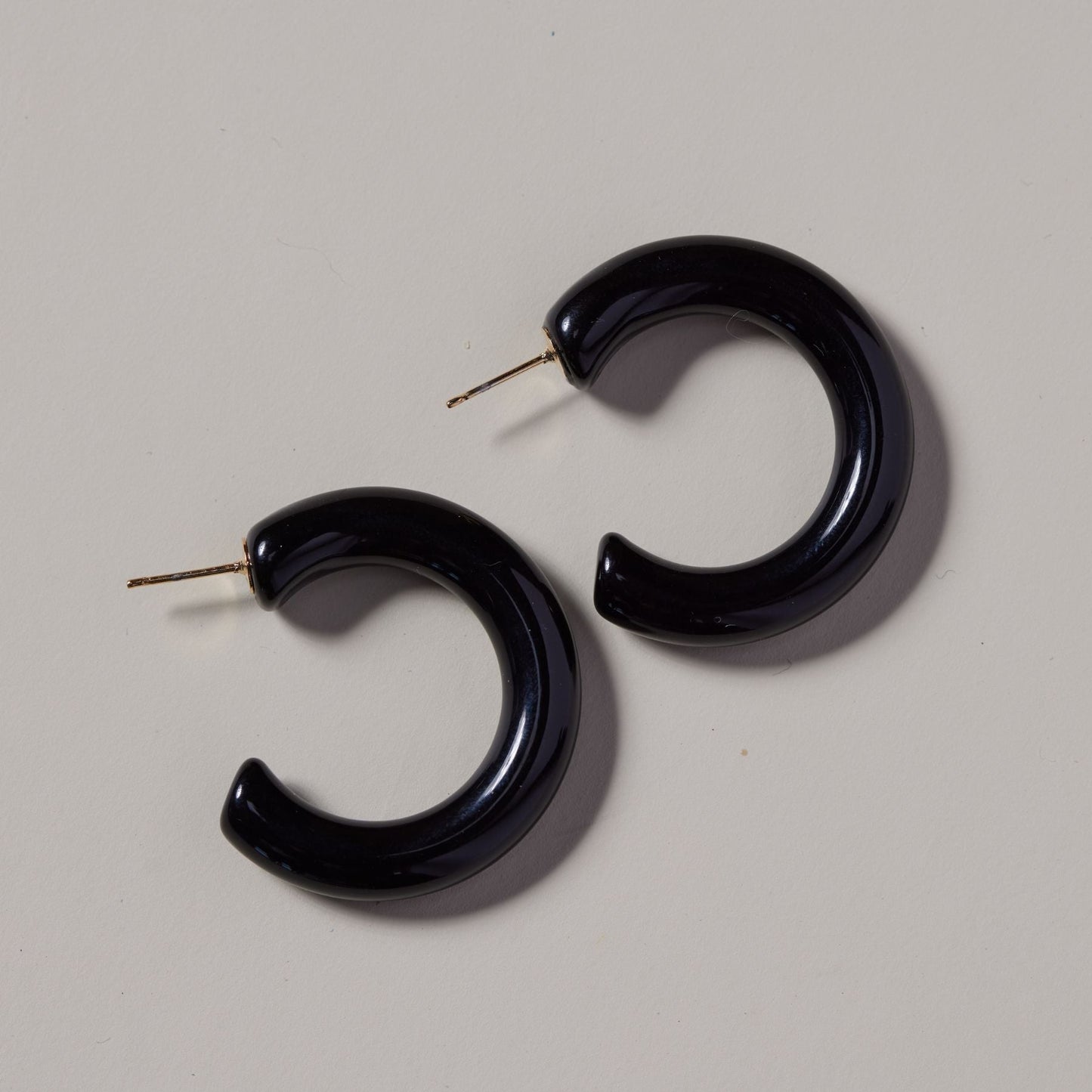 Black Acrylic Hoop Earrings