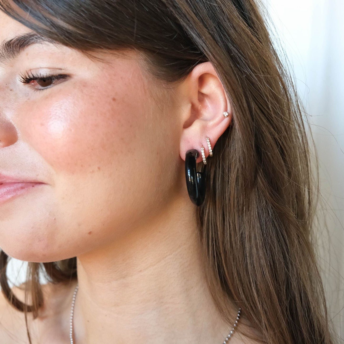 Black Acrylic Hoop Earrings