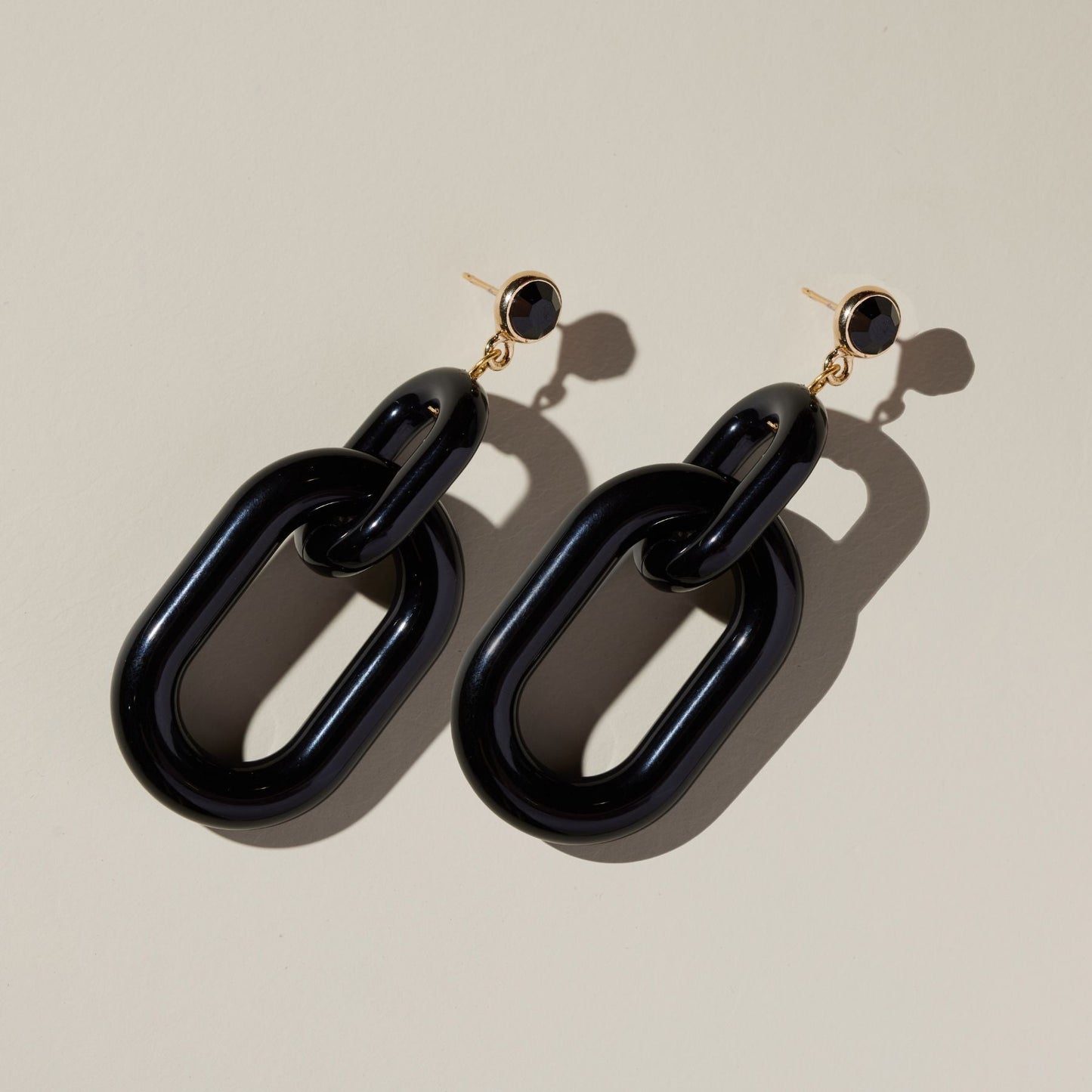 Black Acrylic Chain Statement Earrings