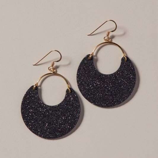 Black Sparkle Earrings with Elegant Design