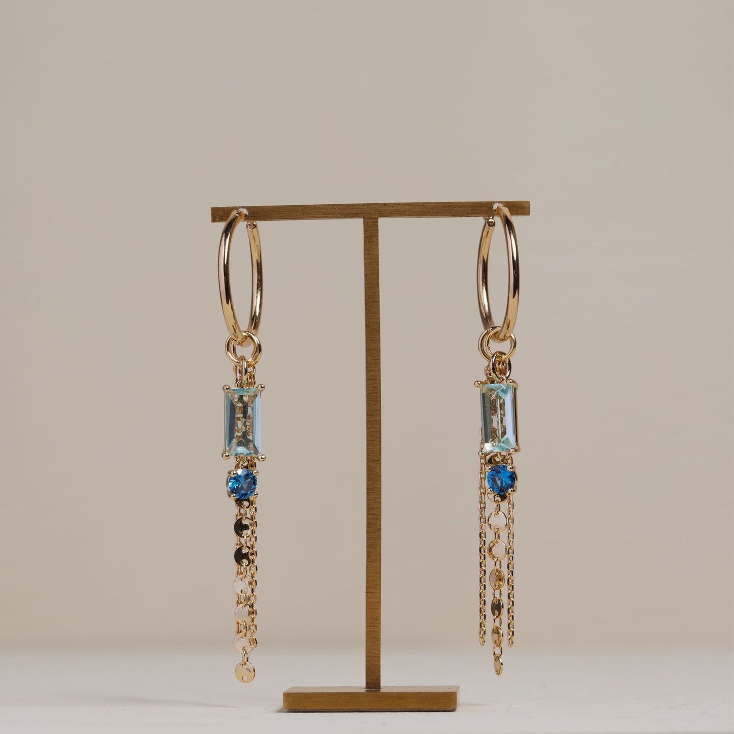 Blue Crystal Baguette Charm Set