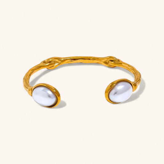 Cuff Bracelet with Imitation Pearls Design