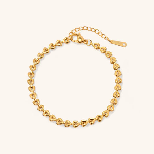 Hollow Heart Braided Gold Plated Bracelet