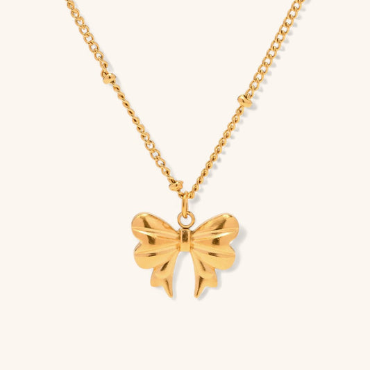 Elegant Butterfly Charm Silver Necklace