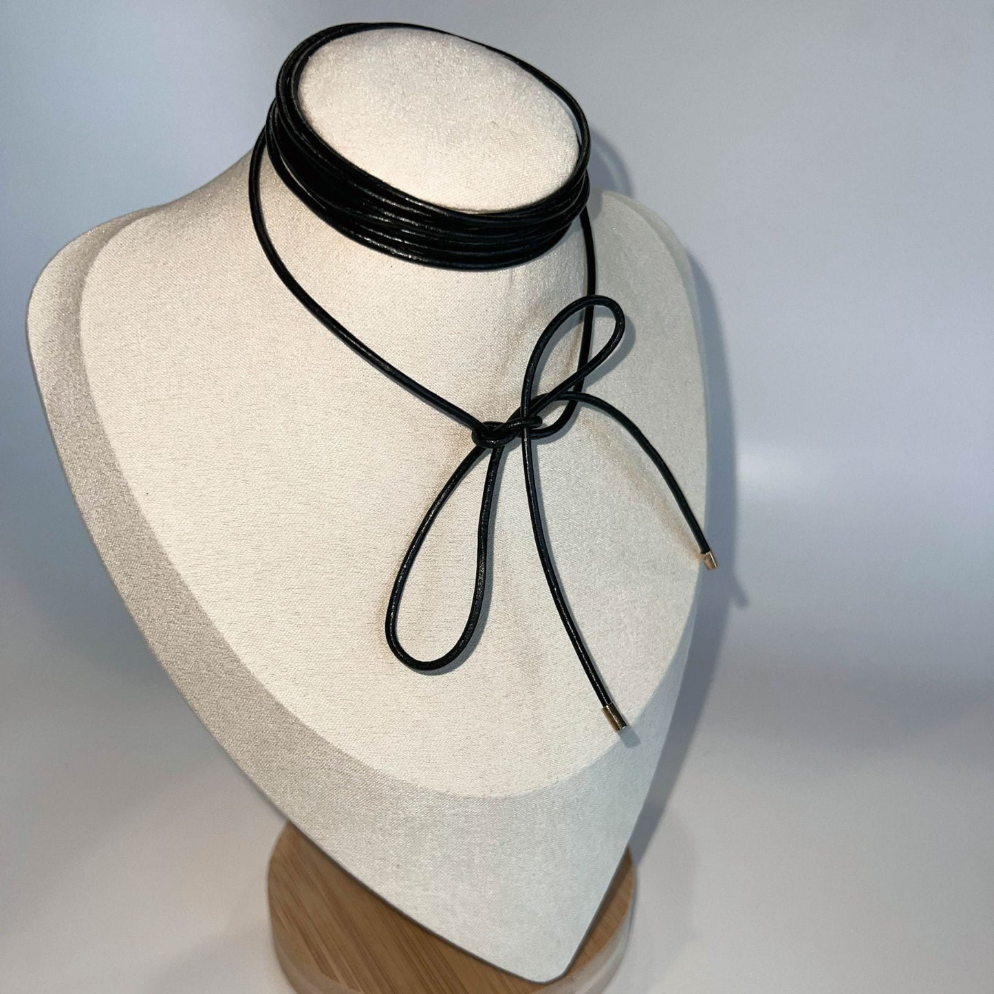 Black Cord Necklace with Stylish Design