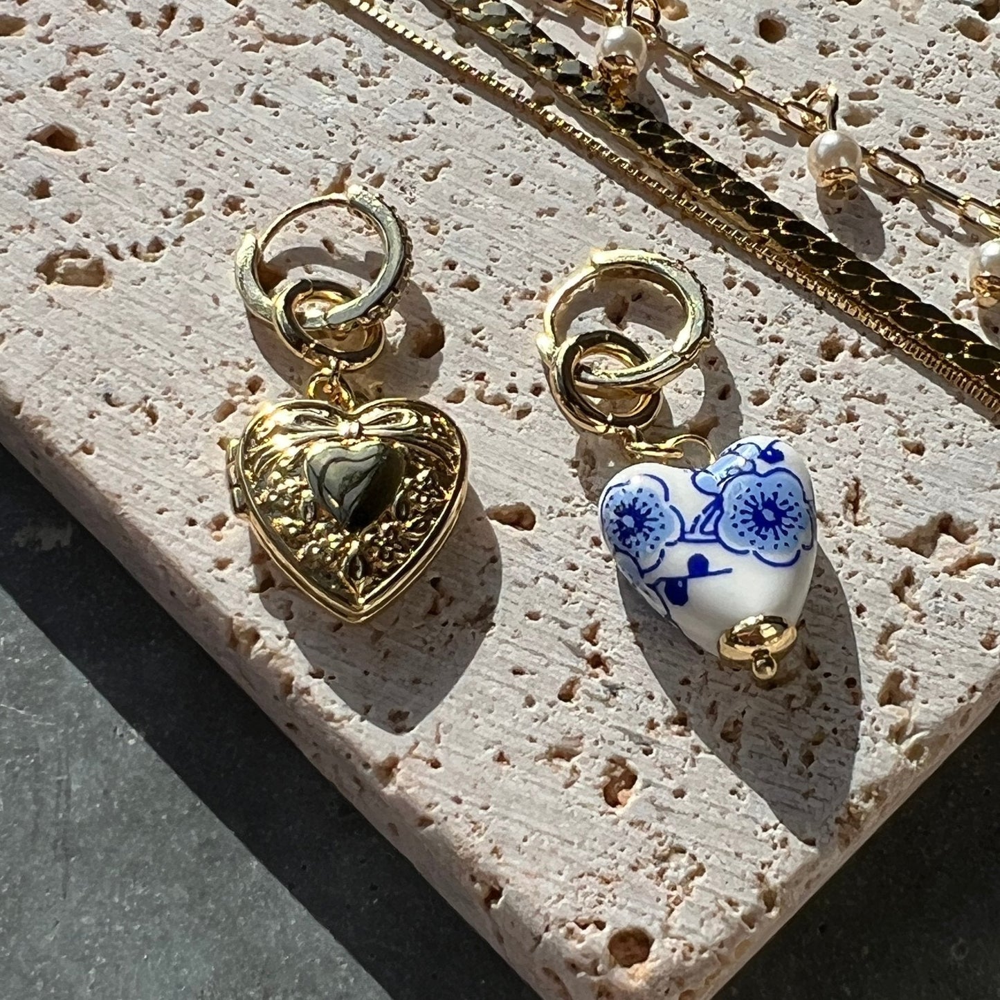 Ceramic Heart Shaped Pendant Charm