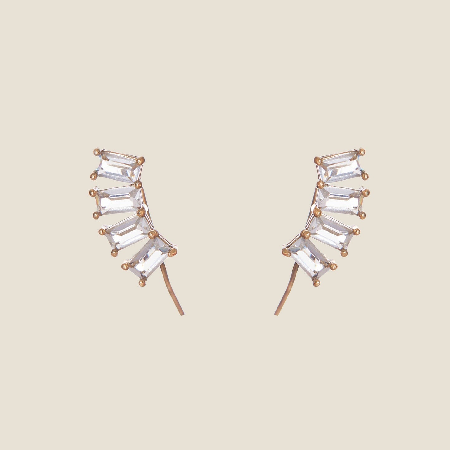 Crystal Baguette Ear Climbers in Classic Design