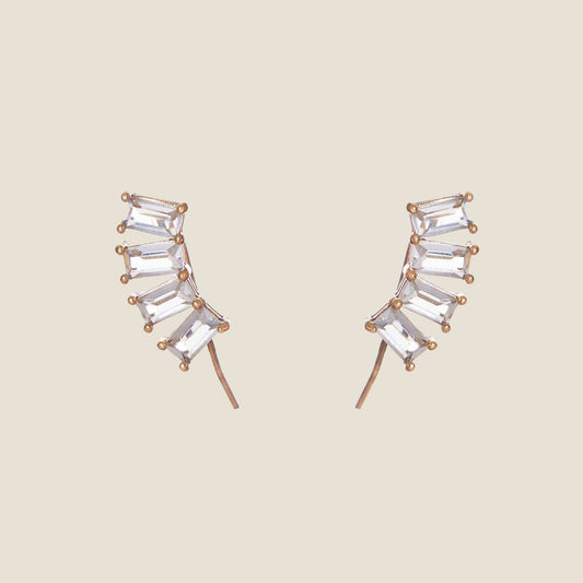 Crystal Baguette Ear Climbers in Classic Design